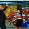 Tom Hanks présentant la météo dans l'émission Despierta America sur la chaîne Univison, le 21 juin 2011.