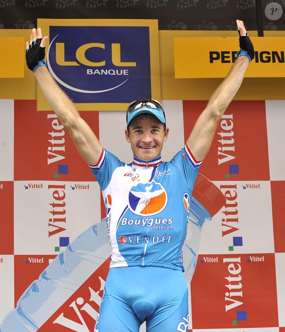 Thomas Voeckler lors du Tour de France 2009, à Perpignan.