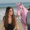 Selena Gomez, sur une plage de Malibu, durant le tournage de son clip I love you like a love song, en mai 2011.