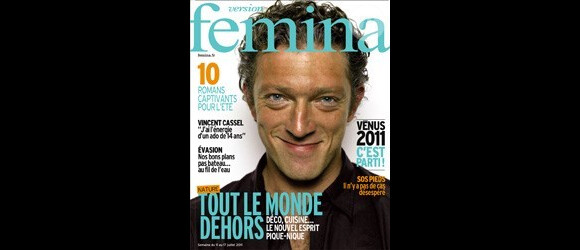 Vincent Cassel en couverture de Version Femina - 10 juillet 2011