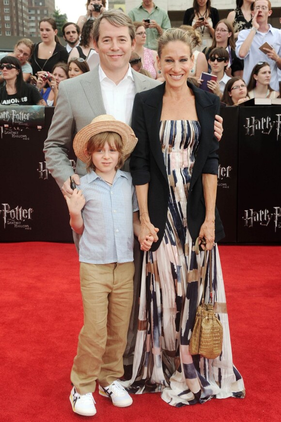 Sarah Jessica Parker, Matthew Broderick et leur fils James à l'avant-première d'Harry Potter et les Reliques de la Mort-Partie 2 à New York le 11 juillet 2011
