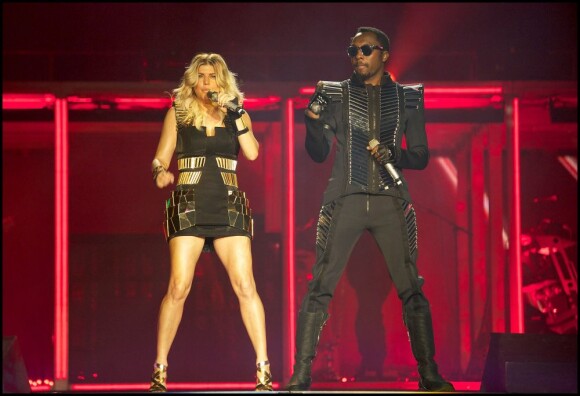 Fergie et Will.I.Am, en concert avec les Black Eyed Peas, à Madrid le 14 juillet 2011