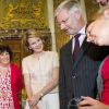 Le prince Philippe et la princesse Mathilde de Belgique inaugurent l'exposition Science au Palais, le 20 juillet 2011 au Palais Royal, à Bruxelles.