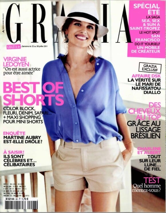 Virginie Ledoyen en couverture du magazine Grazia