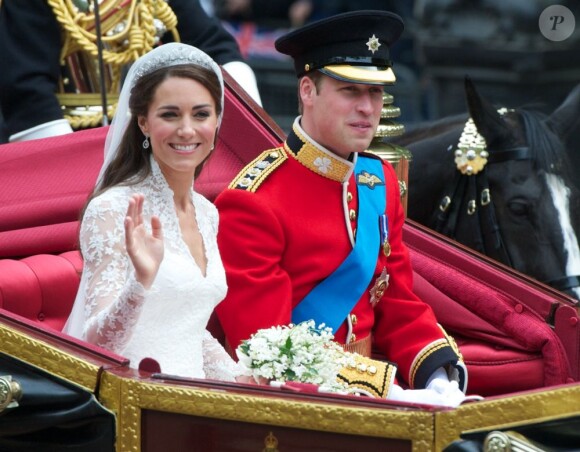 Kate Middleton et le prince William le jour de leur mariage, le 29 avril 2011, à Londres.