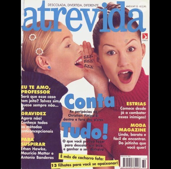 Gisele Bündchen est à droite sur la couverture du magazine brésilien Atrevida. Août 1995.
