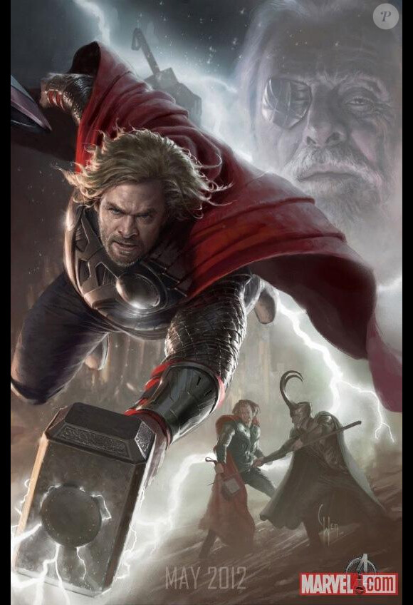 Affiche du film The Avengers avec Chris Hemsworth en Thor