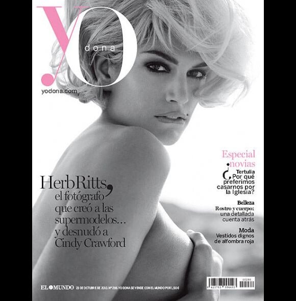 Cindy Crawford toute glamour en couv' du magazine espagnol Yo Dona. Octobre 2010.