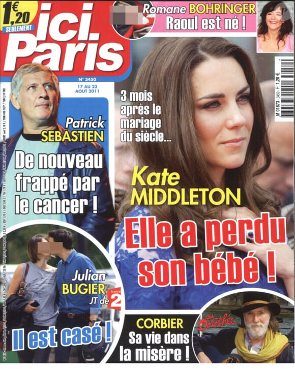 Couverture du magazine Ici Paris en kiosques le 17 août 2011