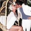 Brigitte Nielsen avec son mini-mari Mattia Dessi à l'anniversaire de Massimo Gargia au restaurant Les Moulins de Ramatuelle, Ramatuelle, jeudi 18 août 2011