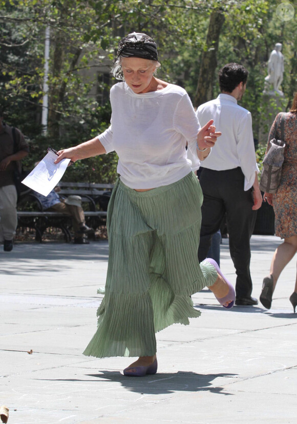 Helen Mirren sur le tournage du biopic de Phil Spector pour la chaîne HBO le 3 août 2011 à New York