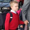 Le prince Philippe et la princesse Mathilde de Belgique ont emmené leurs quatre enfants, les princes Gabriel et Emmanuel ainsi que les princesses Elisabeth et Eléonore pour leur rentrée scolaire au Sinty-Jan-Berchmanscollege à Bruxelles, le 1e septembre 2011