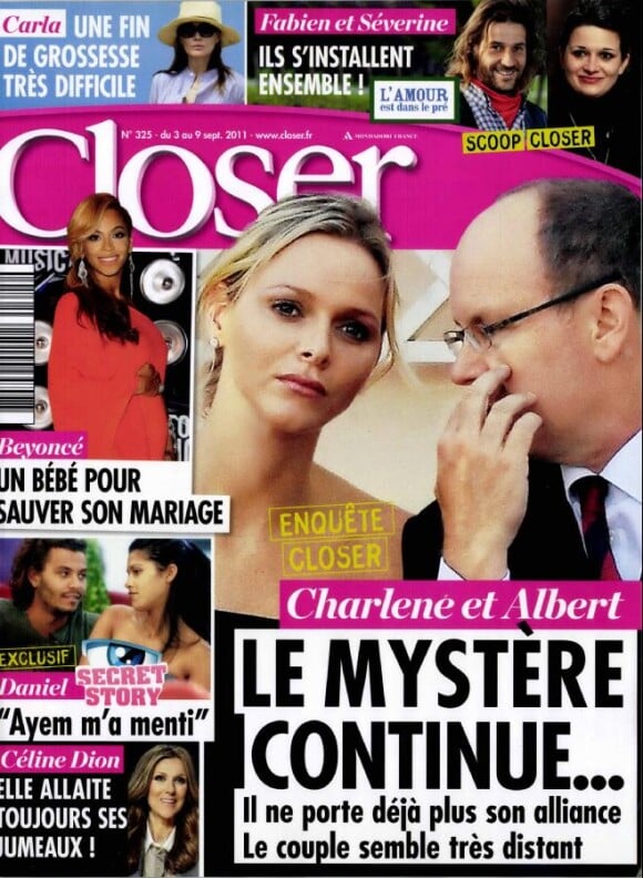 Le magazine Closer, en kiosques samedi 3 septembre 2011.