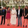 Benjamin Siksou, Sabrina Ouazani, Leila Hatami, Samuel Benchetrit et Elisa Sednaoui lors de la projection du film The Conspirator. Mercredi 7 septembre 2011, à Deauville