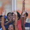 Michelle Obama s'est déplacée à Flushing Meadows vendredi 9 septembre 2011 pour le 12e jour de l'US Open. Comme toutes les supportrices, quand elle se voit sur l'écran géant, elle s'agite !