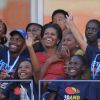 Michelle Obama s'est déplacée à Flushing Meadows vendredi 9 septembre 2011 pour le 12e jour de l'US Open. Comme toutes les supportrices, quand elle se voit sur l'écran géant, elle s'agite !