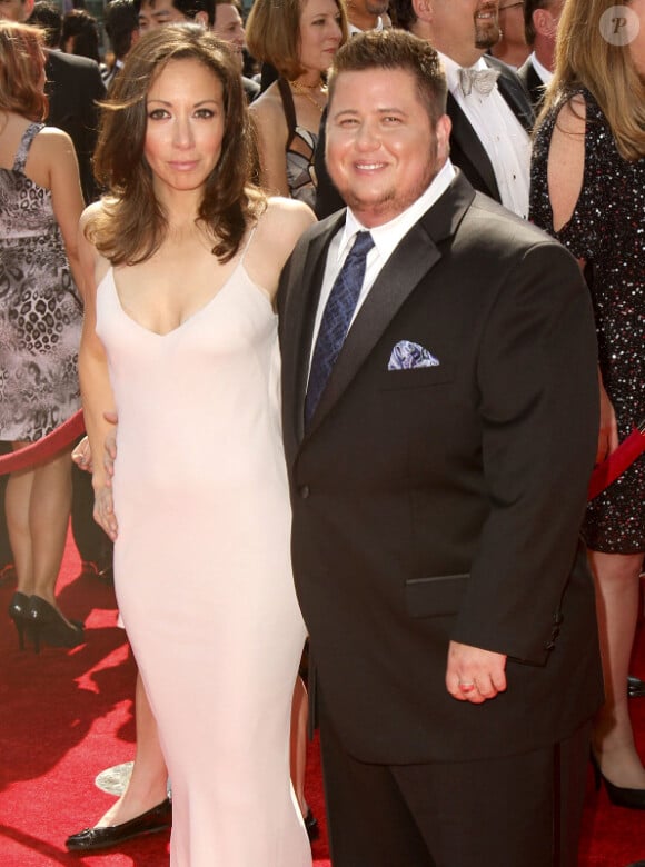 Chaz Bono et sa fiancée Jennifer Elia, lors de la soirée des Creative Arts Emmy Awards, à Los Angeles, samedi 10 septembre 2011.