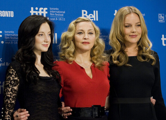 Andrea Riseborough, Madonna et Abbie Cornish lors du photocall du film W.E. au festival de Toronto le 12 septembre 2011