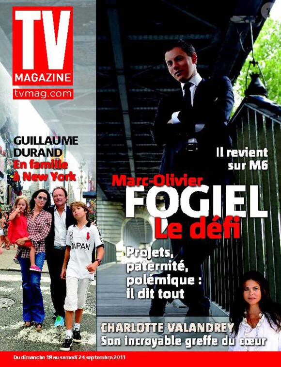 Marc-Olivier Fogiel en couverture de TV MAG, en kiosques le 16 septembre 2011.