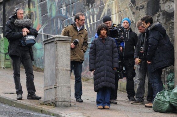 Halle Berry concentrée sur le tournage de Cloud Atlas  le 15 septembre 2011 à Glasgow