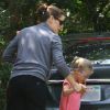Jennifer Garner emmène sa fille à un anniversaire le 10 septembre 2011 à Brentwood (Los Angeles)