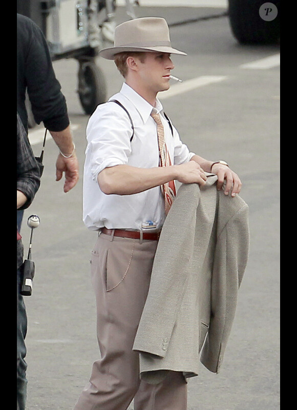 Ryan Gosling sur le tournage de son prochain film, The Gangster Squad, le 16 septembre 2011 à Los Angeles