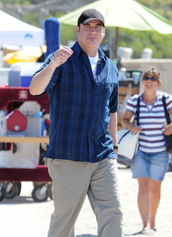 John Travolta sur le tournage de Savages, en Californie, le 9 septembre 2011.