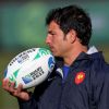 Marc Liévremont, sélectionneur de l'équipe de France de rugby à l'entraînement le 20 septembre 2011 au Takapuna Rugby Club en Nouvelle Zélande