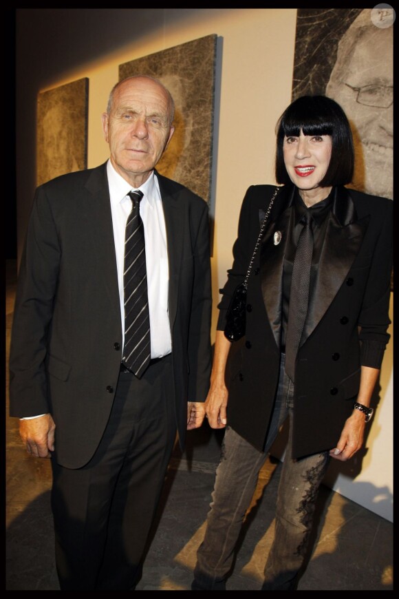 Chantal Thomass et son mari durant les 25 ans de Paris Première au Grand Palais, à Paris. Le 20 septembre 2011