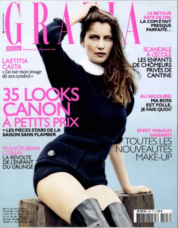 Laetitia Casta en couverture du magazine Grazia