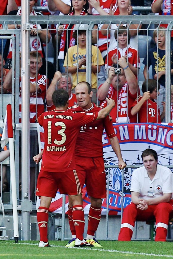 Arjen Robben face à Hambourg le 20 août 2011 à l'Allianz Arena de Munich