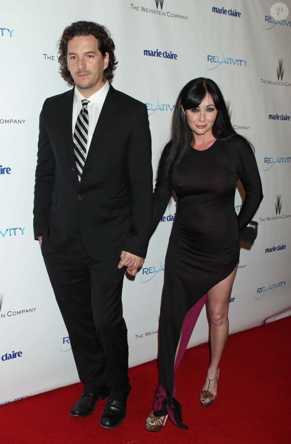 Shannen Doherty et son fiancé Kurt Iswarienko, à Los Angeles, le 16 janvier 2011.