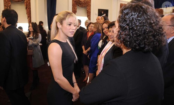 Shakira choisie par Barack Obama est à Washington dans le cadre de ses nouvelles fonctions, le 6 octobre 2011.