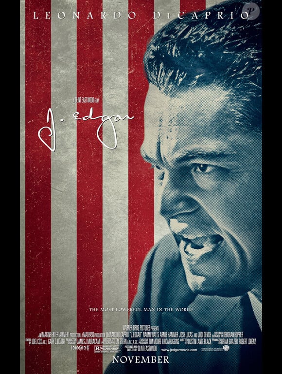 L'affiche du nouveau film de Clint Eastwood, J. Edgar, avec Leonardo DiCaprio.