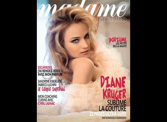 L'îcone de mode et beauté en France Diane Kruger, en couverture du Madame Figaro de février 2011.