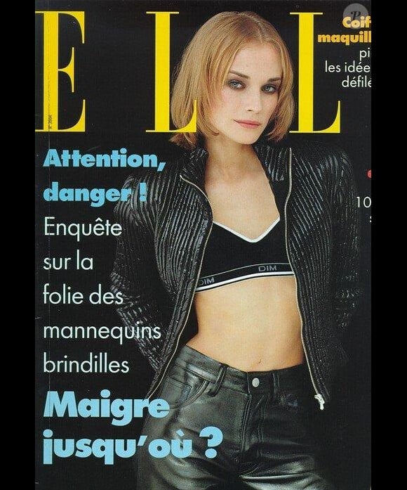 Diane Kruger à 20 ans, en Une du magazine Elle. Novembre 1996.