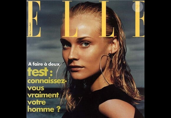 Août 1998 : Diane Kruger est un mannequin qui trace son chemin dans l'industrie de la mode et pose pour ses premières couvertures, comme ici pour le Elle français.