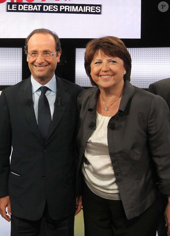 Martine Aubry et François Hollande, débat des primaires, le 15 septembre 2011.