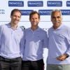 Pat Angeli, Edgar Grospiron et Bahrami Mansour lors du trophée Novotel des personnalités au golf à Guyancourt le 15 octobre 2011