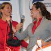 Nathalie Simon et Inés Sastre lors du trophée Novotel des personnalités au golf à Guyancourt le 15 octobre 2011