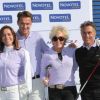 Edouard Tuffier, Martine Brun, Gérard Holtz et Marie Allwright, lors du trophée Novotel des personnalités au golf à Guyancourt le 15 octobre 2011
