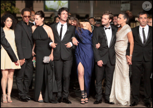 JoeyStarr et l'équipe de Polisse à Cannes le 13 mai 2011.