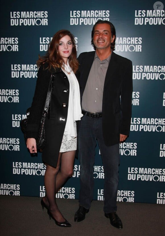 Christophe Barratier et Gwendoline à la projection du film de George Clooney Les Marches du pouvoir, à Paris. 18 octobre 2011