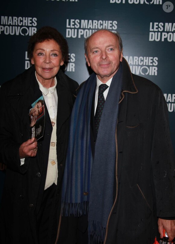 Jacques et Lise Toubon à la projection du film de George Clooney Les Marches du pouvoir, à Paris. 18 octobre 2011