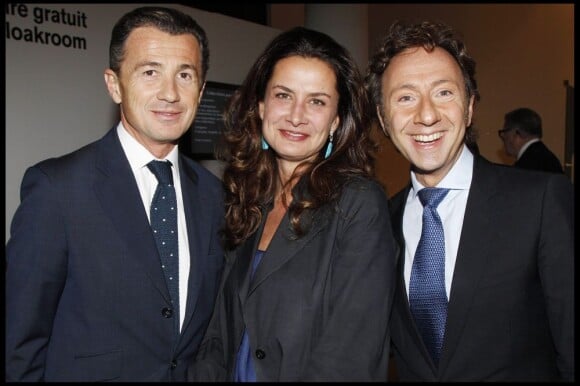 François Sarkozy, Caroline Sarkozy et Stéphane Bern au dîner des Amis du Musée d'Art Moderne de la Ville de Paris, le mardi 18 octobre 2011.