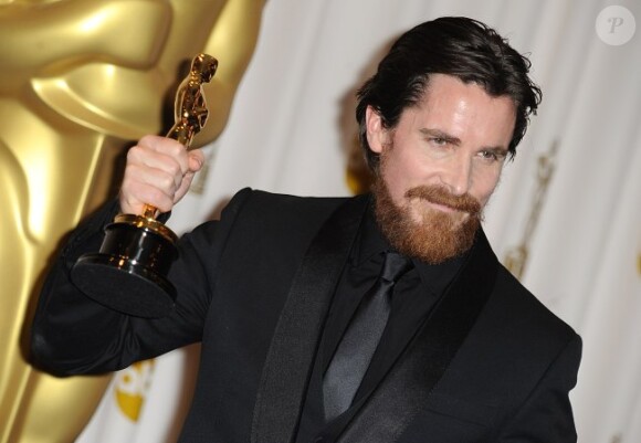 Christian Bale oscarisé pour Fighter le 27 février 2011 à Los Angeles.