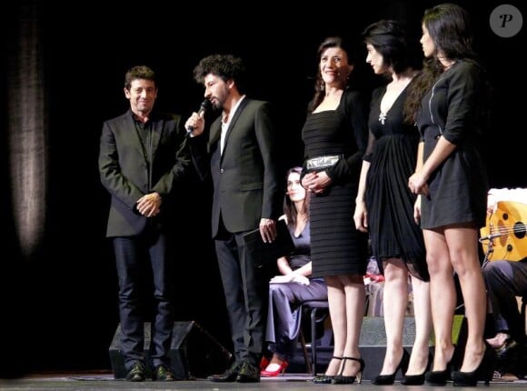 Patrick Bruel, Radu Mihaileanu, Biyouna, Hiam Abbas et Hafsia Herzi lors de l'avant-première du film La Source des femmes à Paris le 24 octobre 2011