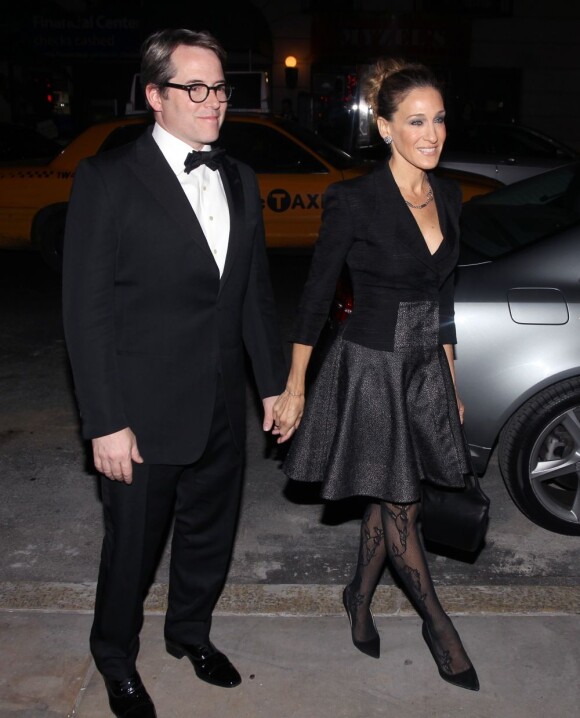 Sarah Jessica Parker et son mari Matthew Broderick, présents pour assister au gala de réouverture du New York City Center. New York, le 25 octobre 2011.
