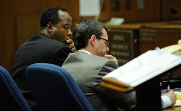 Procès de Conrad Murray accusé d'homicide involontaire sur Michael Jackson à Los Angeles le 31 octobre 2011 - ici Conrad Murray
