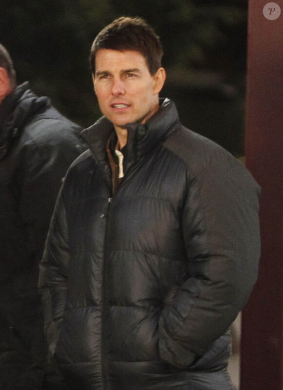 Tom Cruise sur le tournage de son dernier film One Shot, à Pittsburgh, le 27 octobre 2011